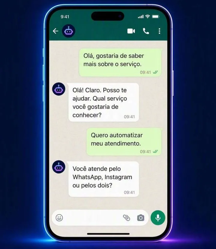 Conversa no WhatsApp: a IA responde o cliente e entende o que ele precisa